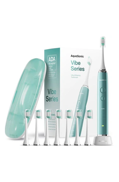 Shop Aquasonic Vibe Series Mint Green Ultrasonic Whitening Toothbrush With 8 Dupont Brush Heads & Travel Case
