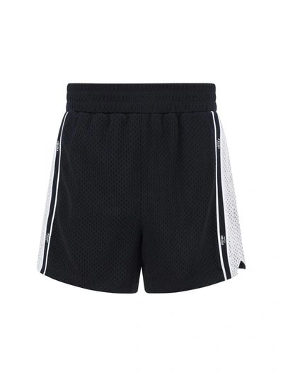 Shop Fendi Shorts In Black/silver