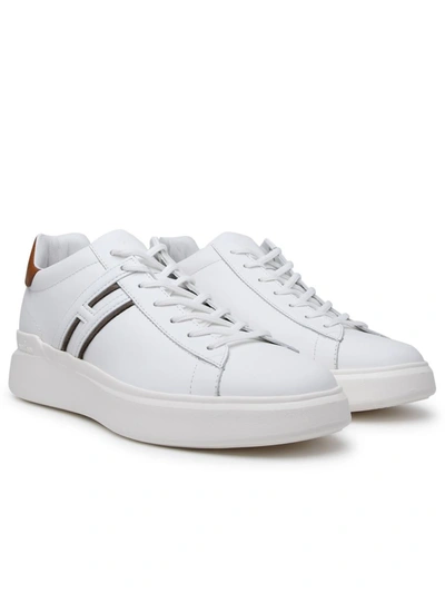 Shop Hogan H580 White Leather Sneakers