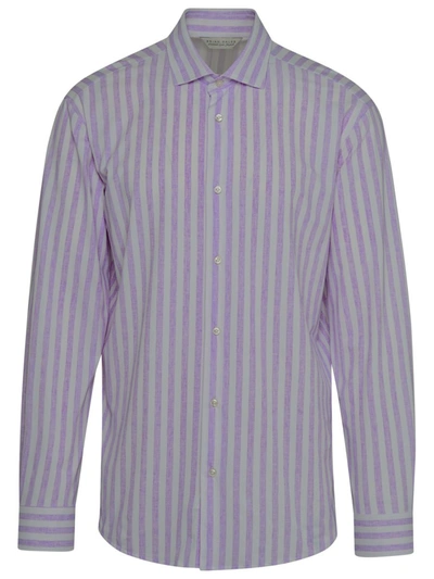Shop Brian Dales Two-color Polyamide Blend Shirt In Violet