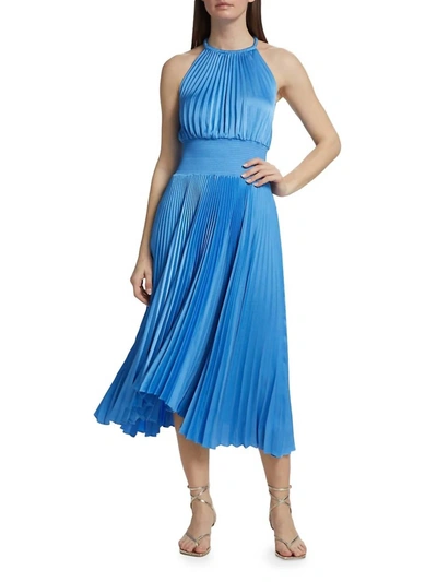 Shop A.l.c Renzo Dress In Blue Sea In Multi