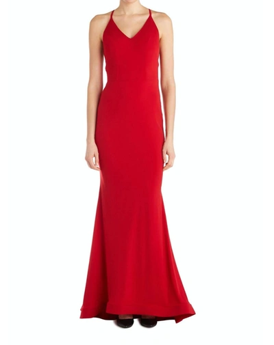 Issue New York Evening Gown In Red In Red