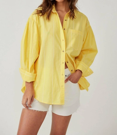 Shop Free People Happy Hour Stripe Top In Yellow Combo In Multi