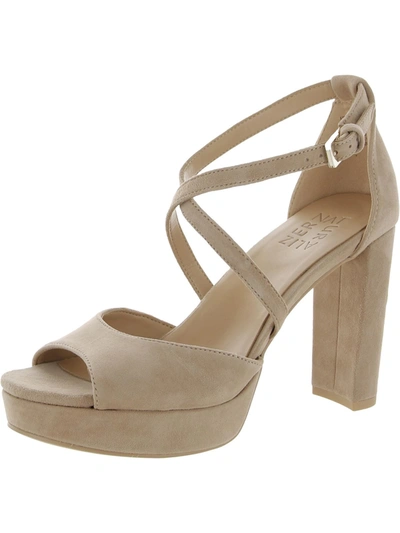 Naturalizer Melody Womens Block Heel Ankle Strap Platform Sandals In Brown