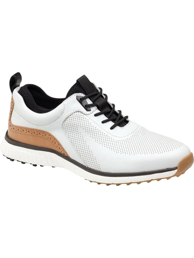 Shop Johnston & Murphy Luxe Hybrid Mens Waterpoof Leather Golf Shoes In Multi