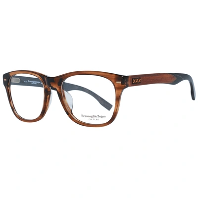 Shop Zegna Couture Men Optical Men's Frames In Brown