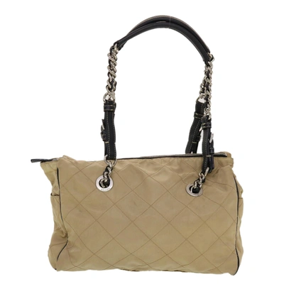 Shop Prada Synthetic Shoulder Bag () In Beige
