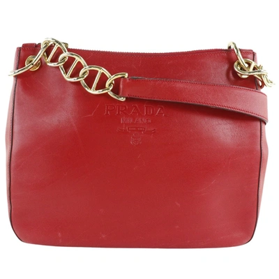 Shop Prada - Leather Shoulder Bag () In Red