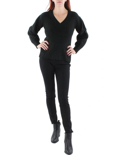 Shop Jessica Simpson Elmira Womens V-neck Shirt Pullover Sweater In Black