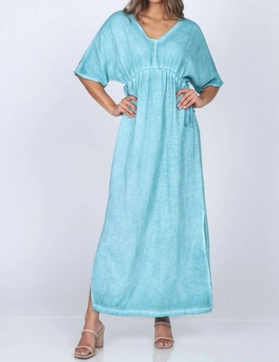 Shop M.rena Adelina Gauze Maxi Dress In Marine Blue