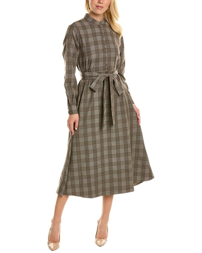Shop Yal New York Glen Plaid Midi Dress In Brown