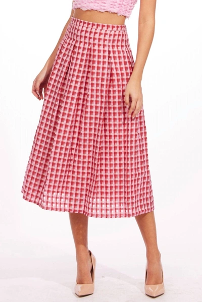 Eva Franco Textured Plaid Midi Skirt In Multi In Multi