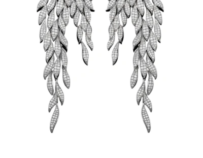Shop Accessory Concierge Feathered Pave Drops Earrings In Silver