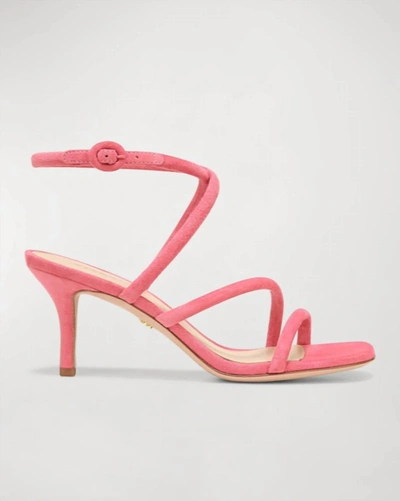 Shop Veronica Beard Mariel Suede Ankle-strap Sandals In Coral In Pink