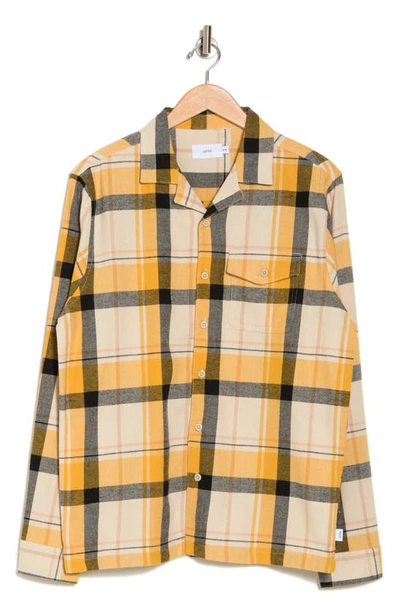 Shop Onia Plaid Flannel Overshirt In Apricot