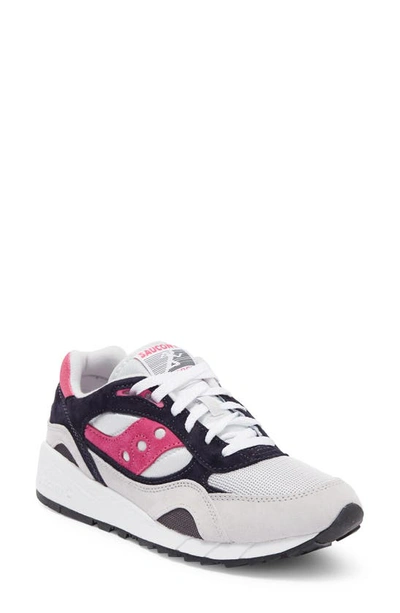 Shop Saucony Shadow 6000 Essential Sneaker In Gray/ Pink