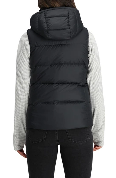 Shop Outdoor Research Coldfront Ii Hooded 700 Fill Power Down Puffer Vest In Black