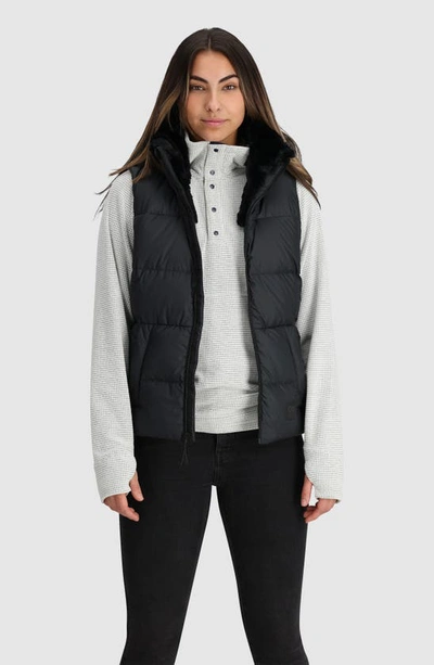 Outdoor Research Coldfront Ii Hooded 700 Fill Power Down Puffer Vest In Black