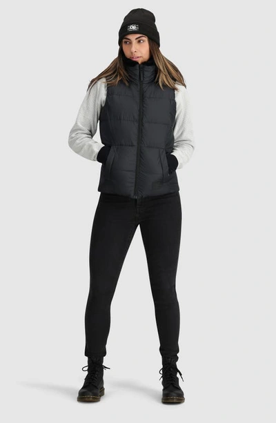 Outdoor Research Coldfront Ii Hooded 700 Fill Power Down Puffer Vest In Black