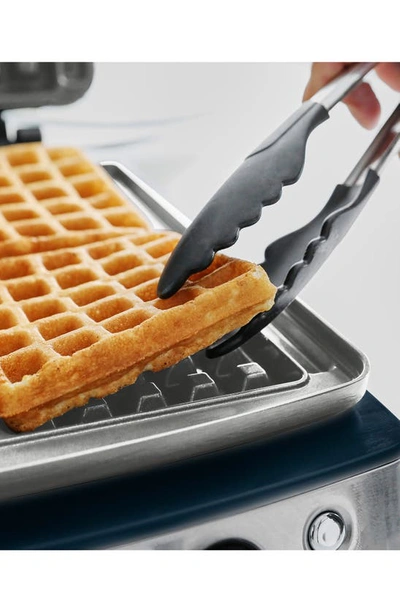 Shop Greenpan Elite Ceramic Nonstick 4-square Waffle Maker In Oxford Blue