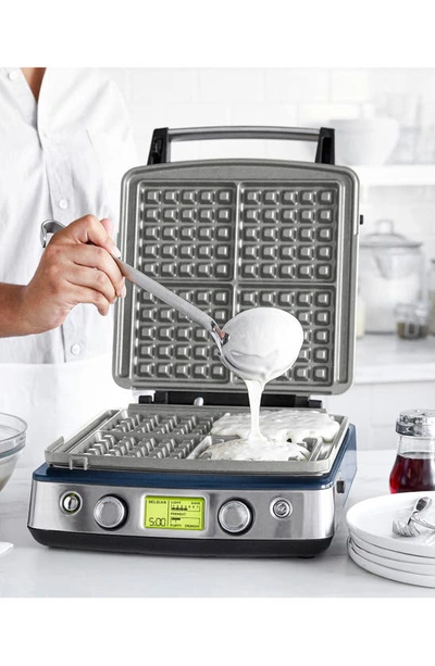 Greenpan Elite Ceramic Nonstick 4-square Waffle Maker In Oxford Blue