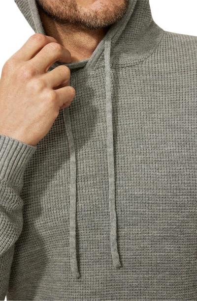 Shop Good Man Brand Waffle Knit Merino Wool Hoodie In Frost Grey