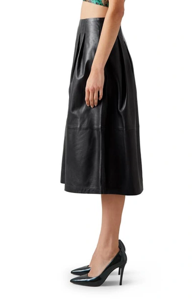 Shop Lk Bennett Farrow A-line Leather Skirt In Black