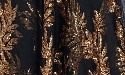 Dress The Population Courtney Sequin Lace Cocktail Dress In Gold Multi