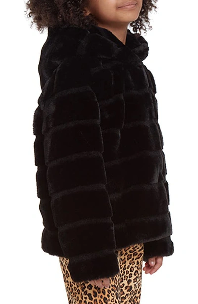 Shop Apparis Kids' Goldie Faux Fur Coat In Noir