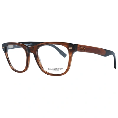 Shop Zegna Couture Men Optical Men's Frames In Brown