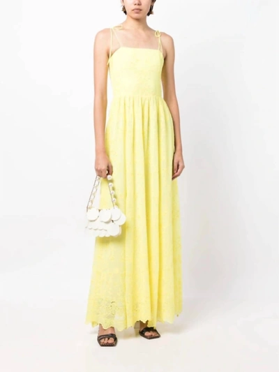 Shop Alice And Olivia Juniper Tie Strap Maxi Dress In Lemon In Yellow
