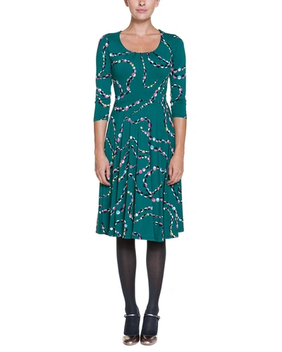 Shop Boden Highgate Green Beads Print Jersey Dress In Blue