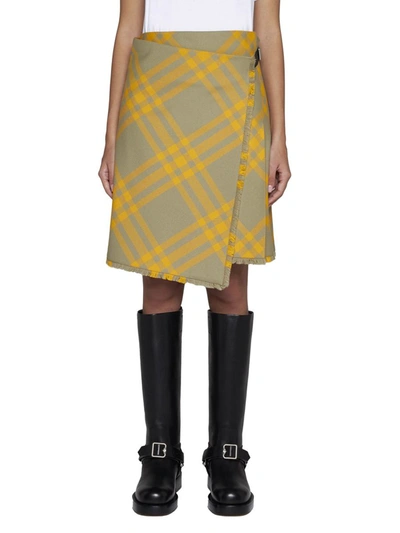 Shop Burberry Skirts In Hunter Ip Check