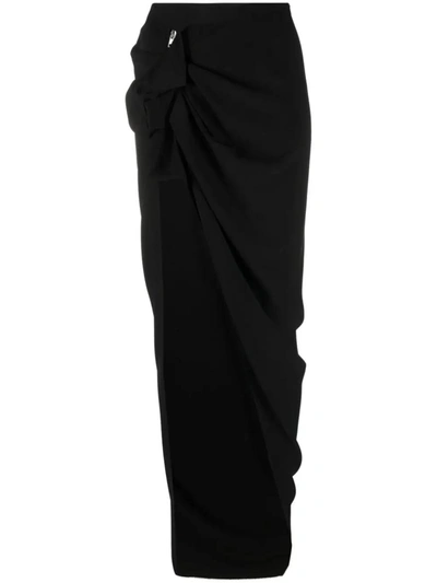 Shop Rick Owens Asymmetric High-waist Skirt In Black