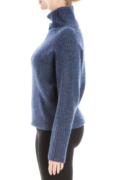 Shop Max Studio Diagonal Texture Cowl Neck Sweater In Hdenim-heather Denim