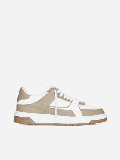 Shop Represent Apex Leather Sneakers In Hazel,white