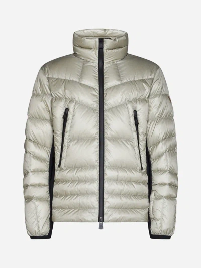 Shop Moncler Canmore Quilted Nylon Down Jacket In Beige