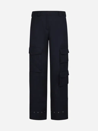 Shop Pt Torino Giselle Wool Cargo Pants In Navy