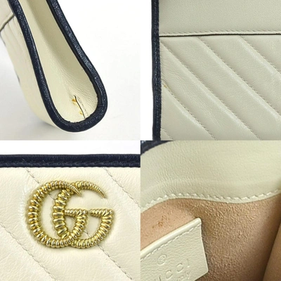 Shop Gucci Gg Matelassé Beige Leather Shoulder Bag ()