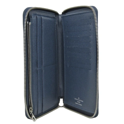 Pre-owned Louis Vuitton Zippy Wallet Vertical Navy Leather Wallet  ()