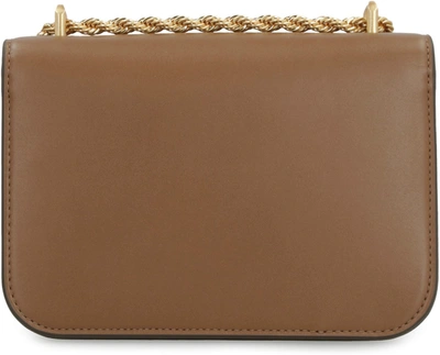 Shop Tory Burch Eleanor Mini Leather Shoulder Bag In Brown