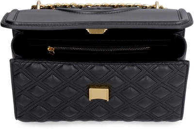 Shop Tory Burch Fleming Quilted Leather Shoulder Bag In Black