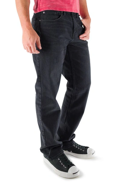Shop Devil-dog Dungarees Relaxed Straight Leg Jeans In Black Mountain