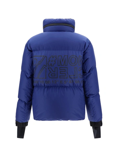 Moncler Printed Down Jacket With Hood And Ski Pass Pocket In 751