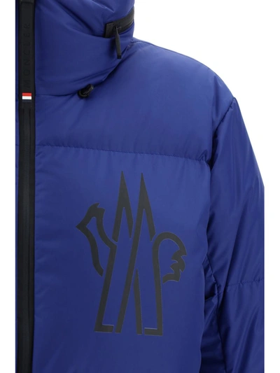 Moncler Printed Down Jacket With Hood And Ski Pass Pocket In 751