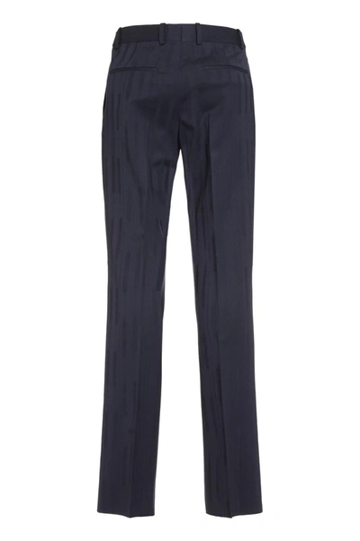 Shop Off-white Slim Fit Tailored Trousers In Blue