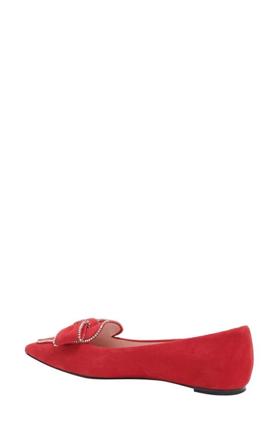 Shop Kate Spade Be Dazzled Pointed Toe Flat In Sour Cherry