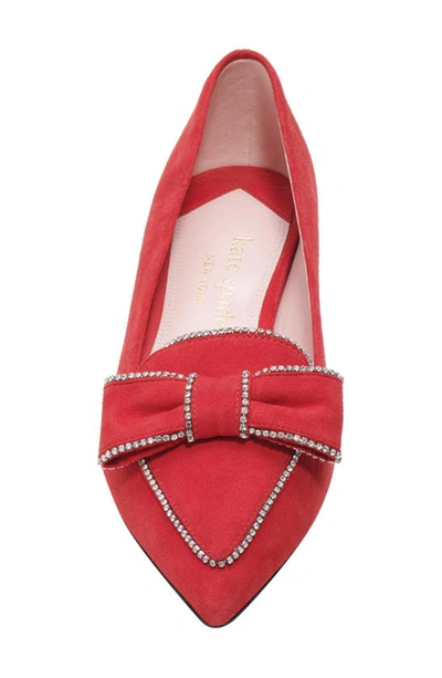 Shop Kate Spade Be Dazzled Pointed Toe Flat In Sour Cherry