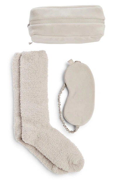 Shop Barefoot Dreams Luxe Chic Eye Mask & Socks Set In Silver