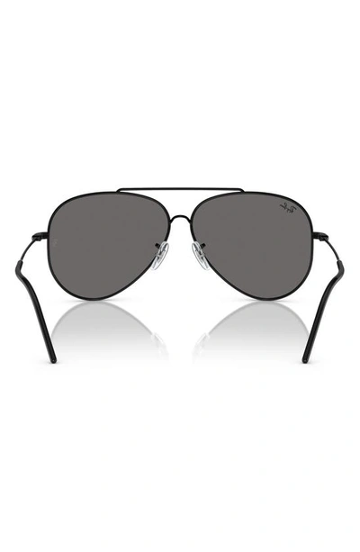 Ray Ban Sunglasses Unisex Aviator Reverse - Black Frame Silver Lenses 62-11 In Black